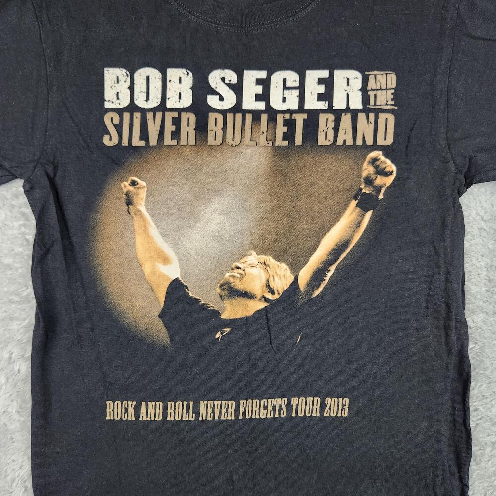 Bob Seger Silver Bullet Band Shirt Mens Small Black Tour 2013 Rock Graphic Tee